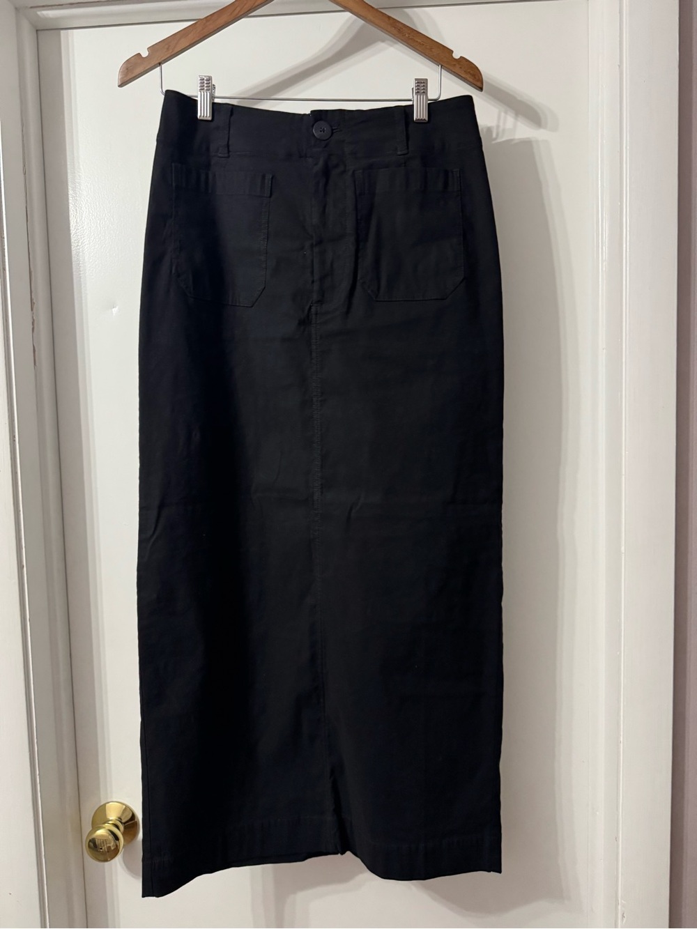Maeve Classic Black Straight Maxi Skirt